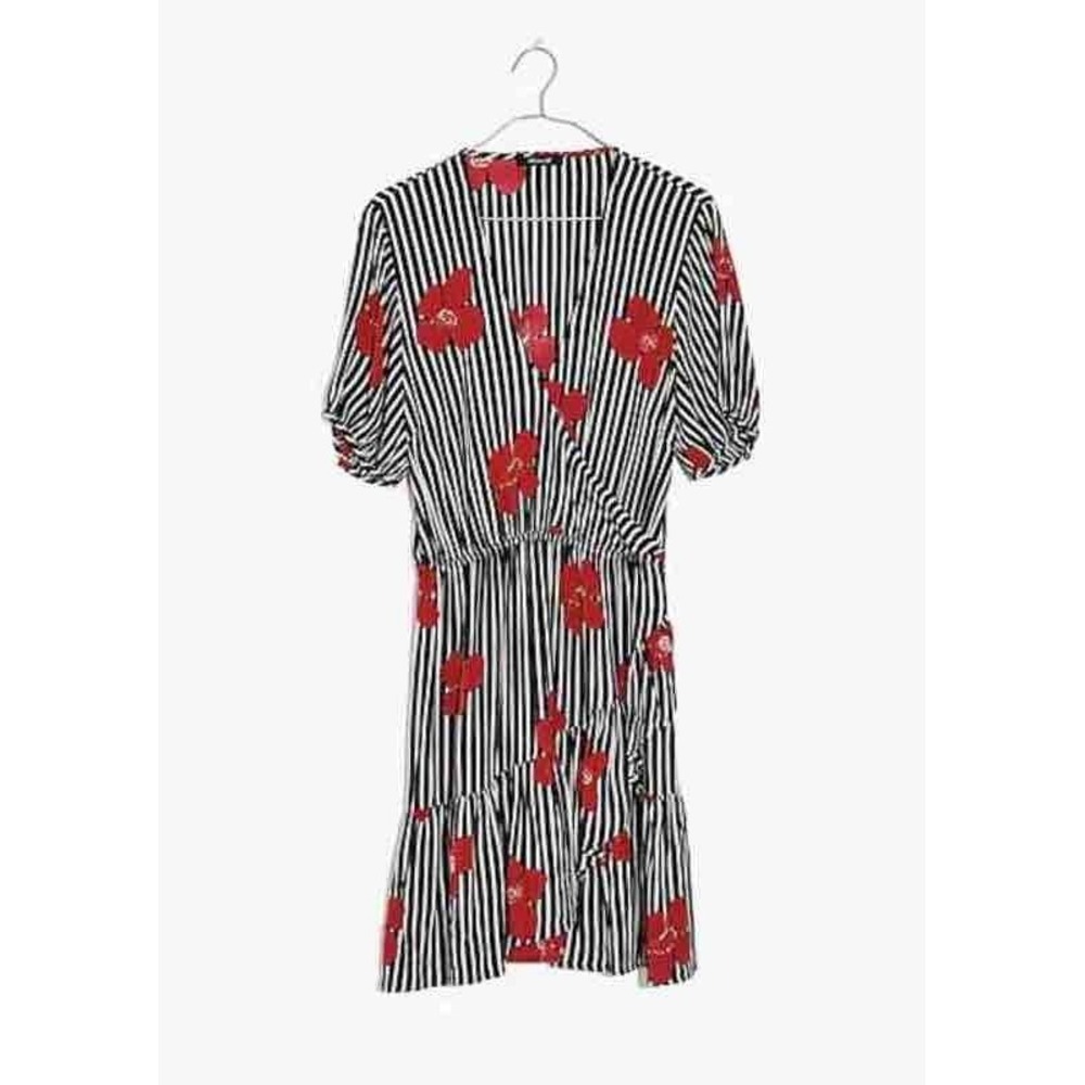 Madewell Ruffle-Wrap Dress in Candied Orchids Size 4 - Picture 2 of 7